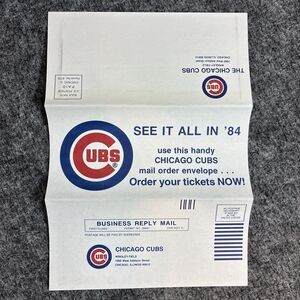 1984 Chicago Cubs Ticket Application Mail Order Envelope Wrigley Field Schedule